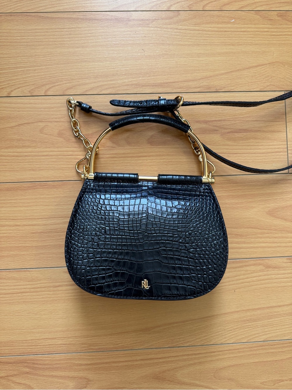 Ralph Lauren Croc Leather Embossed Purse